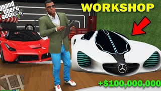 GTA 5  Franklin Bring Most Expensive Vision Car In His Workshop in GTA 5  GTA 5 Mods [upl. by Doig390]