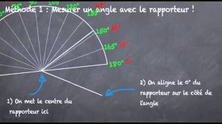 Angle comment mesurer avec le rapporteur  6eme [upl. by Notsae]