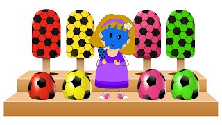 Best Learning Videos for Toddlers  Ep 4  Colors for Children to Learn with Soccer Balls Ice Cream [upl. by Leiru546]