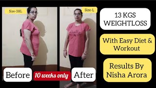 Himanshi Jasrani  Lost 13 kgs after pregnancy with Nisha Arora  Easy diet and workout [upl. by Nylekcaj]