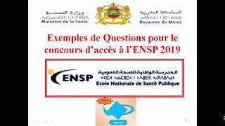 EXEMPLES DE QUESTIONS POUR CONCOURS ENSP [upl. by Ethelyn]