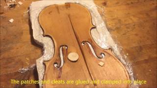 Violin Repair Old German Strad Model [upl. by Noelyn835]