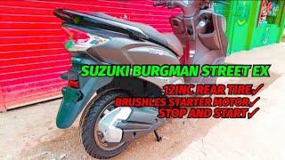 SUZUKI BURGMAN STREET 125 EX COLOR MATTE BLACK FULL REVIEW  MOTORTRADE [upl. by Sculley]