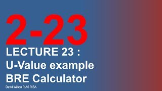 23 U value BRE Calculator [upl. by Euton907]