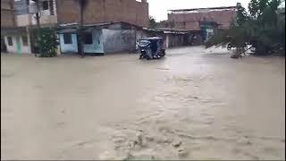 Torrencial lluvia inundó calles y viviendas [upl. by Deragon]