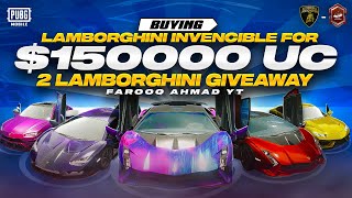 Buying Lamborghini Invencible for 150000 UC  2 Lamborghini Giveaway  🔥 PUBG MOBILE 🔥 [upl. by Jemy819]