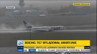 Boeing 767 Emergency Landing Warsaw 01112011 [upl. by Castor]