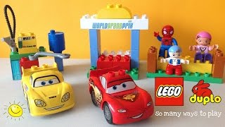 LEGO Duplo Cars 2  Rayo McQueen y Jeff Corvette  Español Kidsplace Town [upl. by Madelina24]