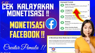 Cara Melihat Kelayakan Monetisasi Facebook Pro amp Fanspage  Monetisasi Reels amp Monetisasi In Stream [upl. by Seltzer]