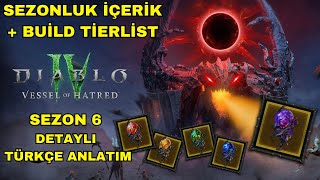 SEZON 6 BUİLD TİERLİST Sezonluk İçerik Realmwalkers Nedir Diablo 4 Vessel Of Hatred Türkçe Anlatım [upl. by Enoryt728]