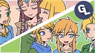 Other Links and Zeldas Meet BotW Link and Zelda [upl. by Attenev]