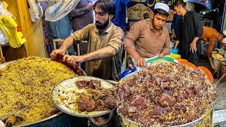 EXTREME PAKISTANI STREET FOOD  ULTIMATE 4 FAMOUS PESHAWARI CHAWAL  PESHAWAR STREET FOOD [upl. by Hulton]