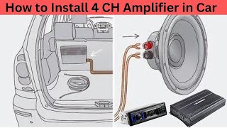 How to Install a 4 Channel Car Amplifier in Car [upl. by Sinnod252]