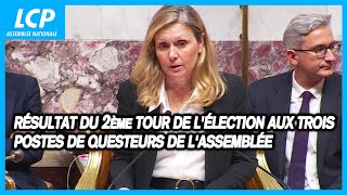 Résultat du 2ème tour de lélection aux trois postes de questeurs de lAssemblée  19072024 [upl. by Enaffit]