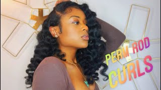 PERM ROD SET ON BLOW DRIED HAIR JUSTUSCURLS [upl. by Sitoeht]