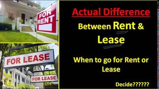 Lease vs Rent  Hindi [upl. by Primalia]