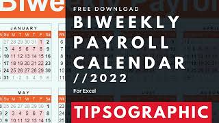 FREE Biweekly Payroll Calendar Excel  2022 [upl. by Anoed557]