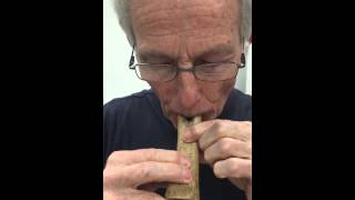 Jelle Atema playing Neanderthal flute replica made with 50100000 year old cave bear fossil at AMNH [upl. by Odlawso]