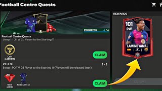 How to Complete Football Center Quests in FC Mobile 🤔 Swap 1 POTM 25 Player to the Starting 11 🔥 [upl. by Hurwitz]