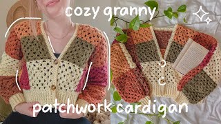 Cozy Cropped Crochet Granny Square Cardigan  Hayhay Crochet [upl. by Delorenzo]