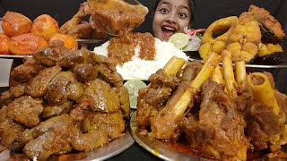 ASMR🤤 MUTTON CURRY CHICKEN LIVER CURRY FISH CURRY EGG CURRY CHICKEN CURRY WITH RICE🔥 BIG BITES 😋 [upl. by Elleuqram752]