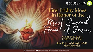 4 October 2024  First Friday Devotional Mass to the Sacred Heart of Jesus [upl. by Alegnasor351]