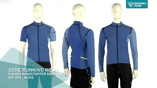 GORE RUNNING WEAR FUSION WINDSTOPPER SOFTSHELL ZIPOFF SHIRT [upl. by Britton288]