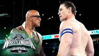 The Rock and John Cena come facetoface at WrestleMania XL WrestleMania XL Sunday highlights [upl. by Thetos]