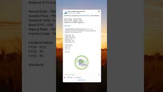 Diamines amp Chemicals Ltd has fixed record date for final dividend for FY24 StockMarket Dividend [upl. by Airoled]