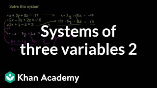 Systems of three variables 2  Systems of equations and inequalities  Algebra II  Khan Academy [upl. by Elconin676]