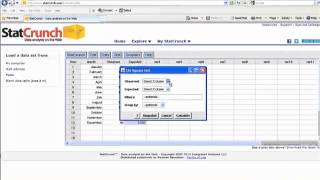 Goodness of Fit StatCrunch Example expected distribution is uniform [upl. by Ynotna487]