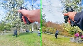 Bodycam Officer Involved Shooting Man With A Knife In A Park Acting Erratically April 25 2024 [upl. by Donnie]