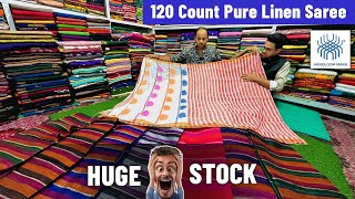 120 Count Pure Linen amp Bengal Tissue Saree Manufacturer  Wholesale Price  Saree Wholesale Market [upl. by Aiseneg]