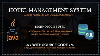 Hotel Management System in JavaFX  MSSQL Updated Version [upl. by Enilrae]