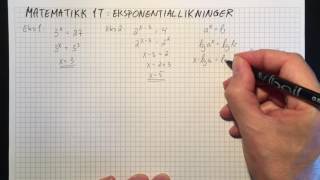 Matematikk 1T Eksponentiallikninger [upl. by Maximo]