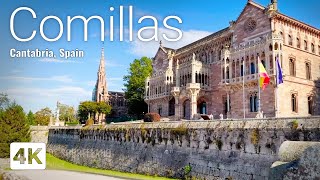 Comillas Spain  Short walk in beautiful townmuseum  Walking tour 4K [upl. by Mcgean807]