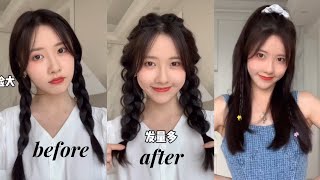 Easy Hairstyle Tutorial Worth Trying  School Hairstyle Korean style for girl [upl. by Dierdre]