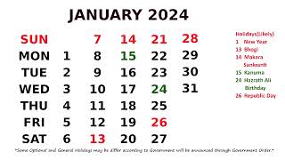 January Calendar 2024 [upl. by Stoneham]