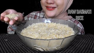 ASMR RAW RICE EATING  RAW BASMATI RICE  BERAS BASMATI DAWAAT BRIYANI [upl. by Muhan]