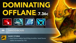 Collapse SAND KING Offlane  Patch 736c  Full Gameplay Dota Class [upl. by Nedla498]