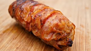 Bacon chicken pork sausage roll recipe for the BBQ aka The PIG PECKER  Pitmaster X [upl. by Debra]