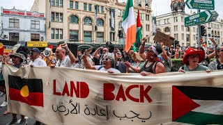 ‘Invasion Day’ protests were joined by Palestinian flags in 2024 [upl. by Goar411]