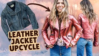 How To Make a METALLIC Leather Jacket 6 UPCYCLE  DIY w Orly Shani [upl. by Nyla]