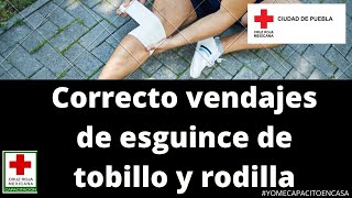 Correcto vendaje de esguince de tobillo y rodilla [upl. by Aicrop]