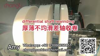 400mpm High Speed Drum Type Surface Rolling Paper Film Slitting Machine with Differential Shafts [upl. by Xirtaeb]