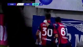 Gol di Leonardo Pavoletti CagliariSassuolo 21 Gol e highlights prolungati 2023 [upl. by Devonna]