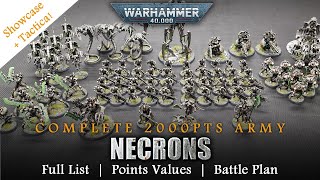 NECRONS 10th Edition 2000pts List Warhammer 40K Complete Army Showcase  Tactica [upl. by Ettennej]