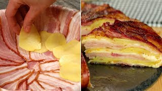 Un piatto di mia suocera è delizioso Patate al forno avvolte nella pancetta  SaporitoTV [upl. by Rapsag]