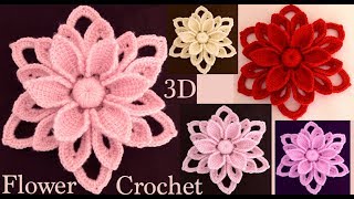 Como hacer flores 3D tejidas a Crochet Irlandés paso a paso tejido tallermanualperu [upl. by Robers55]