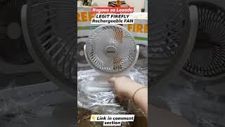 Firefly Rechargeable Fan with Night Light FEL6114 6inch [upl. by Admana]